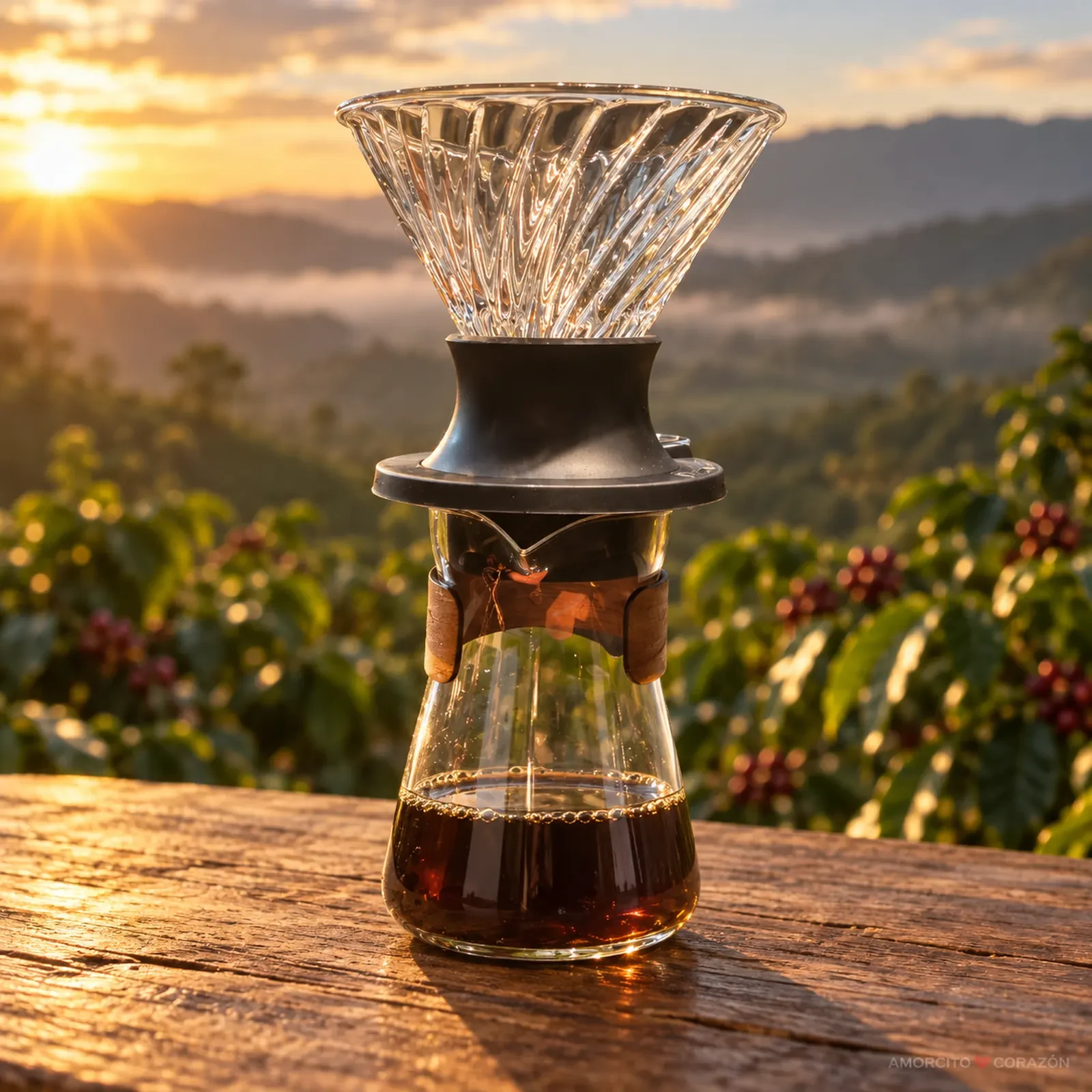Kit Cafetera V60 De Vidrio Con Jarra Servidor Y Dripper 350ml