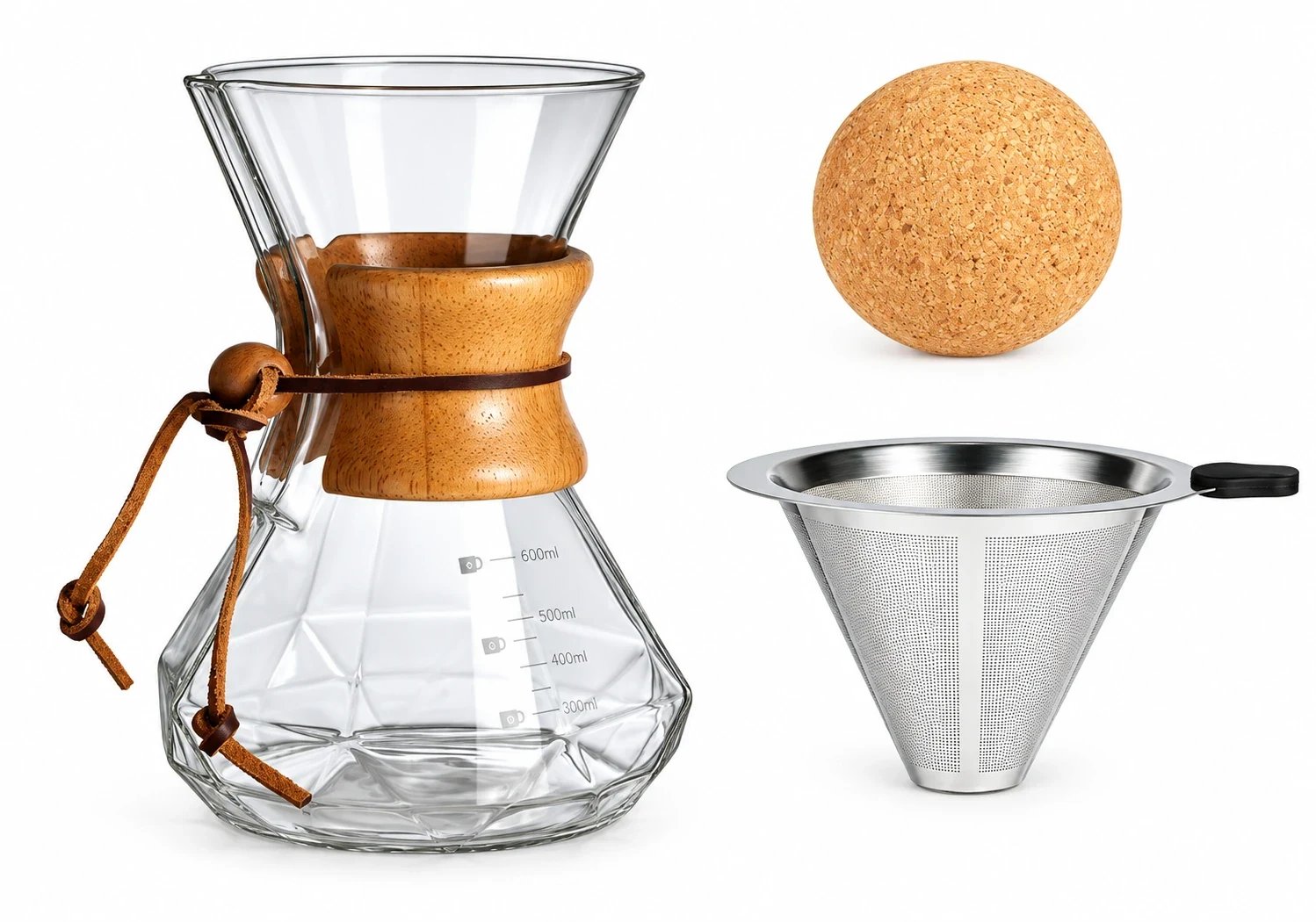 Cafetera de Goteo Tipo Chemex 600 ml | Amorcito Corazón